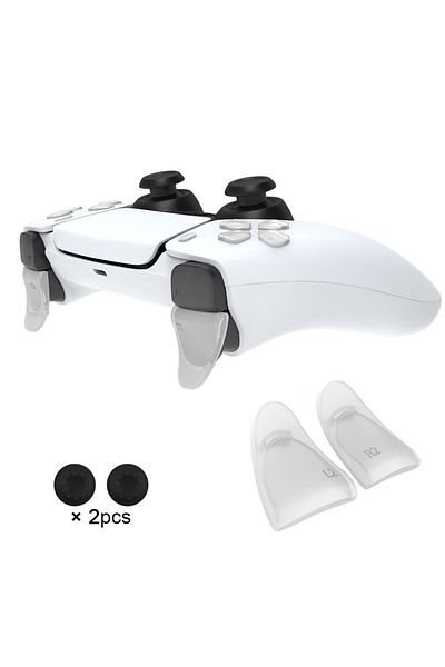 Choice مفتاح شفاف من Data Frog لتمديد زر التشغيل لجهاز PS5 L2/R2 وغطاء مفتاح D-pad لـ