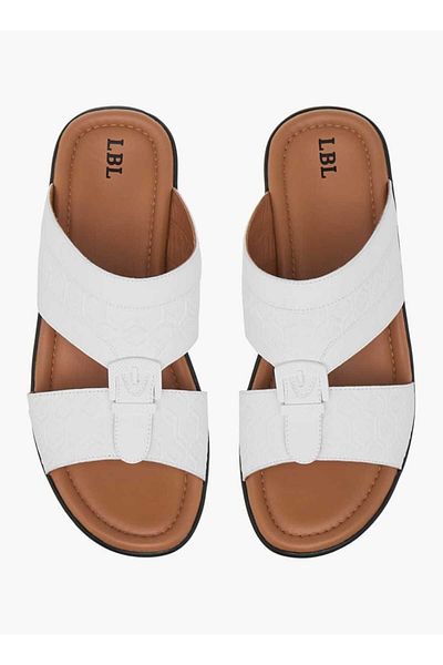 LBL by Shoexpress Textured Slip-On Arabic Sandals with Buckle Detail