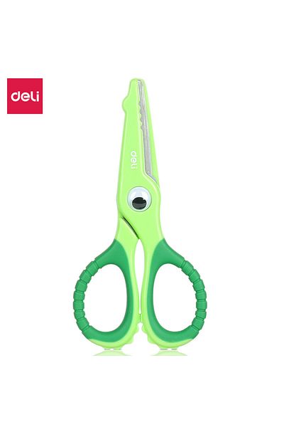 Deli Green DELI Cartoon Safety Scissors for Kids DIY Cute Craft Paper Scissors School Stationery