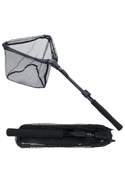 Sougayilang Black 2section 95cm Sougayilang 65-112cm Folding Fishing Brail Net Telescopic Fishing Landing Net Sc