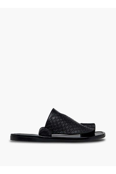 LBL by Shoexpress Textured Slip-On Arabic Sandals with Toe Loop Detail