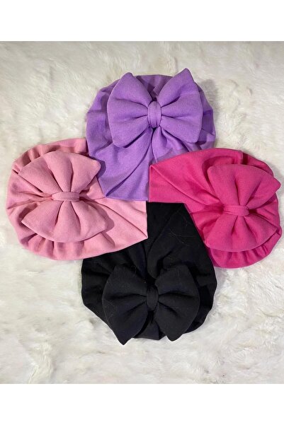 Tontiny Düz Renk Fiyonklu Bebek Bone Set Bebek Bonesi Set Bebek Hediyelik