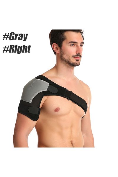Choice Gray-Right Shoulder Support with Pressure Pad, Adjustable Shoulder Brace for Torn Rotator Cuff, Tend