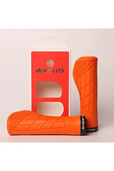 BUCKLOS مقابض مقود الدراجة باللون البرتقالي، مقابض مطاطية لمقود الدراجة، ممتص...