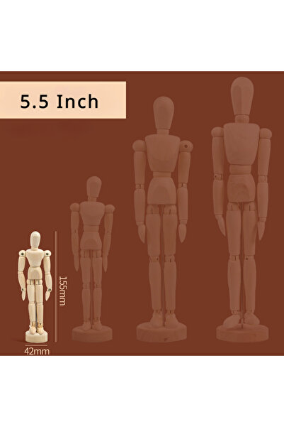 choice2 دمية خشبية فنية مقاس 5.5 بوصة، 5.5/8/12 بوصة، مثالية لتزيين المنزل.