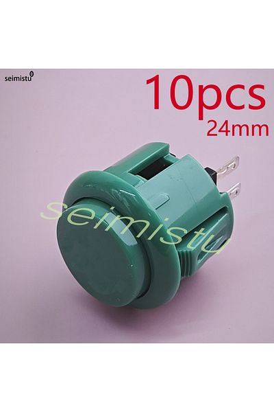 Choice 10pcs-24mm--green Arcade Push Button, Sanwa Hitachi Controller, Neo Geo, Nintendo Joystick, DIY Kit,