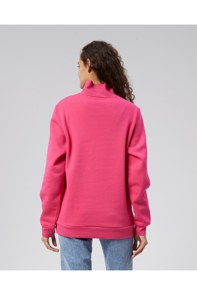 VİPER Γυναικείο φούτερ με μισό φερμουάρ Mooncover με όρθιο γιακά – Φούξια