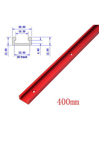Choice5 1 قطعة 400 مم مسار أحمر من سبائك الألومنيوم على شكل حرف T مسار ميتري ...