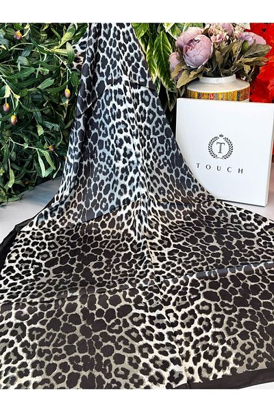 Oxygen Scarfs Touch Imported Leopard Voile Silk Shawl
