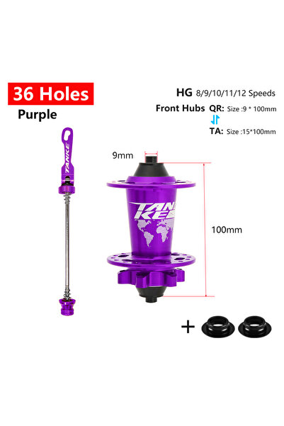 Choice 36H Purple QR-TA F TANKE 120 Click Hub 6 Bearing MTB Mountain Bike Hub...