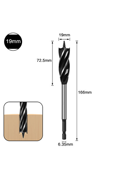 Choice11 مجموعة مثقاب ملتوي 19 مم 10 مم - 35 مم، مثقاب سريع القطع للخشب، أداة...