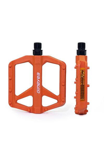 Choice Orange Gineyea Nylon Bicycle Pedals, Lighweight Du Bearing Anti-slip Large Platform Road Bike Mtb Bi