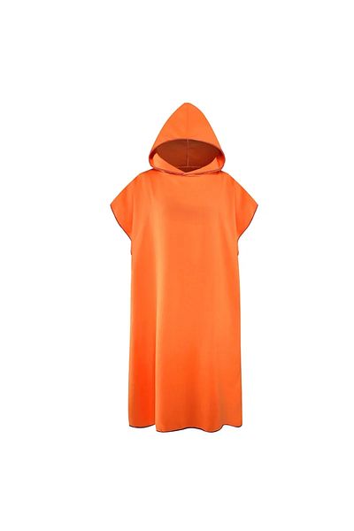 Choice Orange Quick-drying Changing Robe Quick Dry Bathrobe Hooded Absorbent Bath Towel Swimming & Fitness