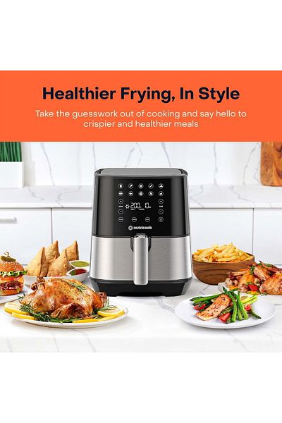 Nutricook Air Fryer 2 with Digital Control Panel Display, 3.6 L, 1500 W,Black, NC-AF204