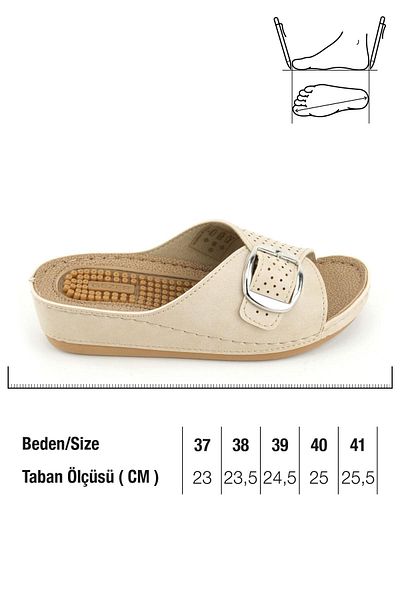 GEZER Women's Summer Massage Sole Single Buckle Adjustable High Heel Daily Slippers