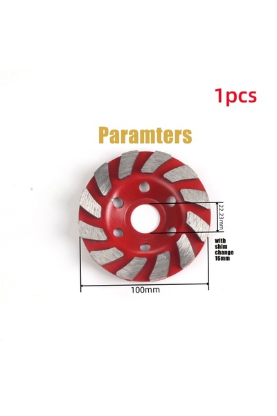 Choice 1pcs Red 4 Inch 100mm Concrete Stone Ceramic Turbo Diamond Grinding Cu...