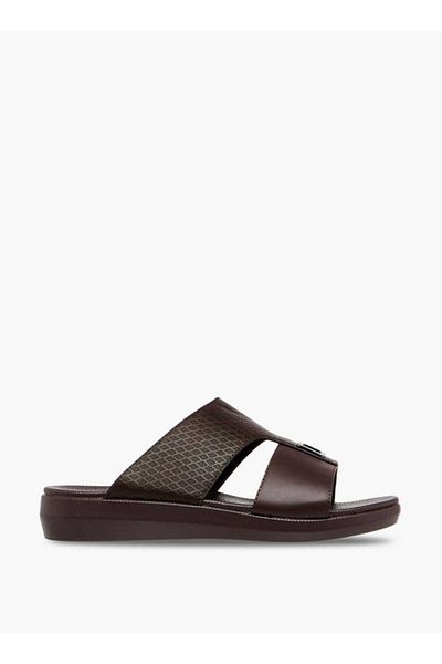 LBL by Shoexpress Textured Slip-On Sandals with Metallic Detail