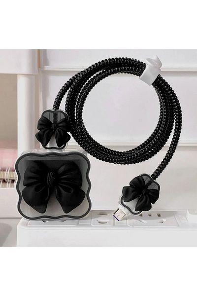 Choice منظم كابل حماية شاحن Black01 لهاتف iPhone 15 14 11 13 18W 20W غطاء حماية الشحن D