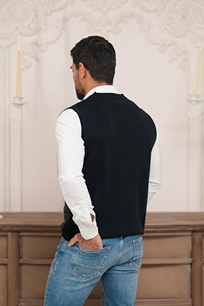 Woolen World Регулярний крій, з кишенями спереду, без рукавів, з візерунком, чоловічий трикотажний жилет