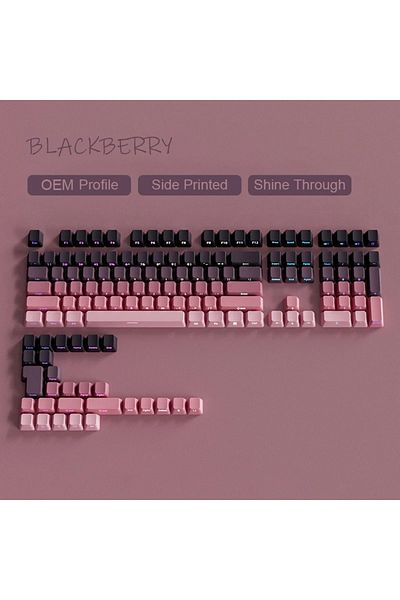 Choice Blackberry Grey Keycap Set 133 Keys PBT Double Shot Side Print Shine Through Backlit Keycaps For MX