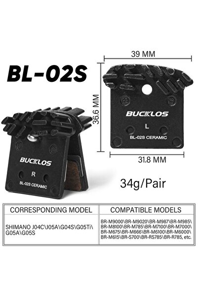 BUCKLOS وسادات فرامل سيراميك BL-02S-1PC BUCKLOS وسادات أقراص فرامل هيدروليكية...