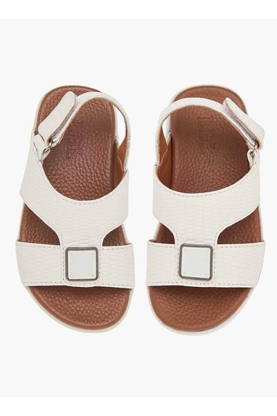 LBL by Shoexpress Animal Textured Arabic Sandals with Hook and Loop Closure