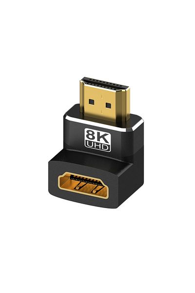Choice محول 8K HDMI ZJ 90D متوافق مع HDMI بدقة 8K بزاوية 90 درجة ومحول زاوية قائمة 90 درجة ومحول بزاوية 270 درجة