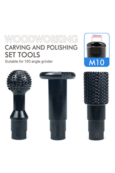 Choice M10 Woodworking Carving and Polishing Set Tools 10/14mm Power Carving Attachment for Angle Grinder W