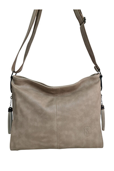 Ladystyle حقيبة كتف نسائية من الجلد باللون البيج من Rivers Flotter