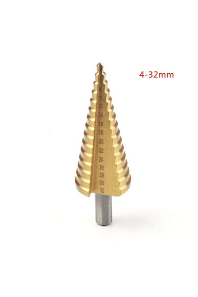 Choice Round 4-32mm 1Pcs 4-32/4-42 mm HSS Titanium Coated Step Drill Bit Drilling Power Tools Metal HighSpe