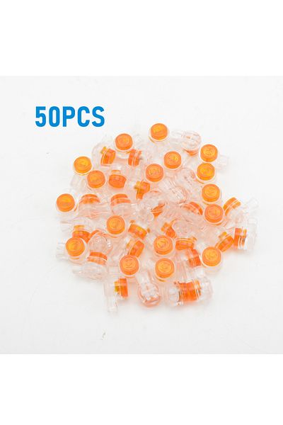 Choice 50 قطعة 50/100/200 قطعة موصلات أسلاك الهاتف البرتقالية الشفافة المملوءة بالجل المقاوم للماء UY Butt Spli