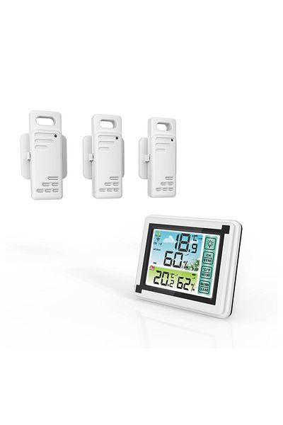 Choice with 3 sensor Digital Thermometer Weather Station Indoor Outdoor Wireless Temperature Humidity Meter