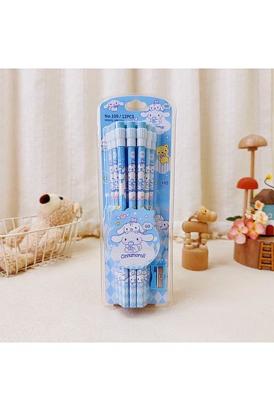 Choice Cinnamoroll Cute Kuromi Hb Pencils 12 Pencils & 1 Pencil Roller Stationery Box Set, Student Writing