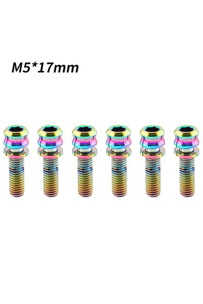 Choice M5X17MM Colour MUQZI 6PCS Titanium Bolts M5x15 M5x17 Bicycle Handlebar Stem Screw With Washer