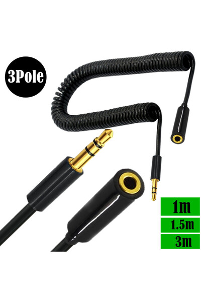 Choice 1 متر (3 أقطاب) مقبس 3.5 مم من النوع M إلى F، 4 3 أقطاب من TRRS إلى TRRS من الذكور إلى الإناث، سماعة رأس صوت ستيريو AUX