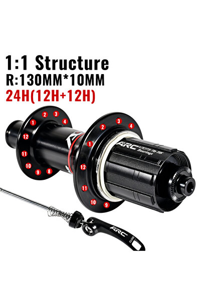 Choice محور دراجة طريق خلفي 24H QR 12-12 ARC محور دراجة 24H فرامل V 4 مخالب 4...