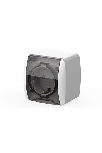 ELBİ Elbi alsu 07 white surface-mounted transparent lid grounded socket