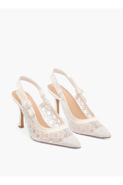 Flora Bella by Shoexpress Flora Bella Embellished Slingback Shoes with Stiletto Heels