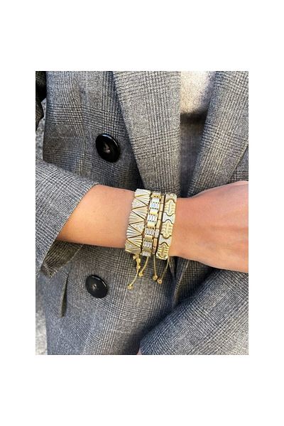 Juju Bronze Tube Bracelet With Stone Detail