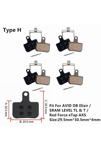 Choice Type H 4pairs Bike Mtb Semi-metallic Disc Brake Pads For Shimano B01s G01s A01s Xtr Xt Slx Deore Sra