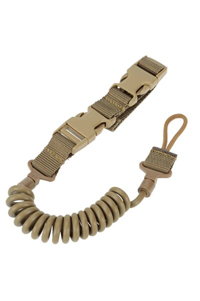 Choice حبل مرن تكتيكي مضاد للضياع من الكاكي، حزام أمان زنبركي لحلقة المفاتيح ...