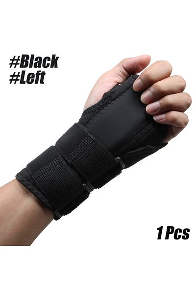 Choice A03346-Black-Left 1Pc Professional Wrist Support Splint Arthritis Band Belt Carpal Tunnel Wrist Brac