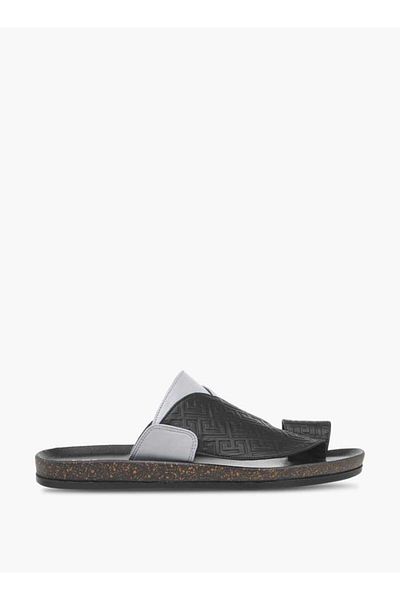 LBL by Shoexpress Textured Slip-On Arabic Sandals with Toe Loop