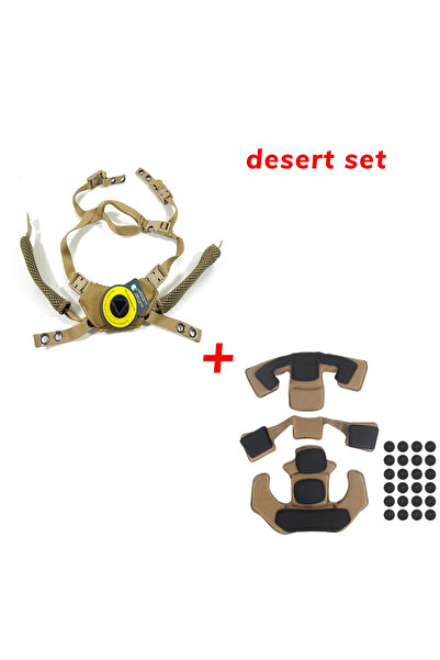 Choice8 نظام تعليق خوذة تكتيكية من Desert Set مع حزام ذقن معلق لفريق Wendy FA...