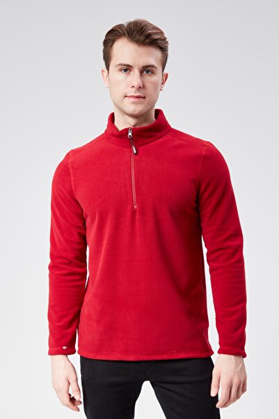 M MOONCOVER Erkek Standart Fit Rahat Kesim  Soğuk Geçirmez Dik Yaka Polar Sweatshirt