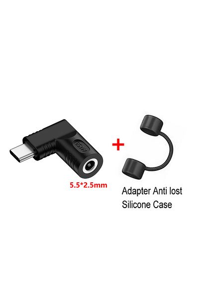 Choice موصل طاقة الكمبيوتر المحمول 5.5x2.5 إلى Type C PD 65W مقبس تيار مستمر أنثى إلى مخرج USB Type C ذكر شحن سريع