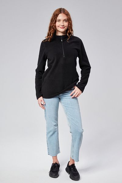 M MOONCOVER Women's Standard Fit Comfortable Cut Cold-Proof Stand Collar Fleece Sweatshirt