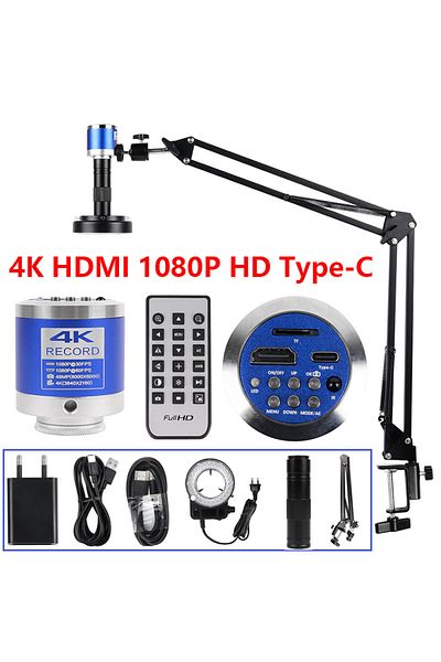 KUAIQU EU 150X 4003 4K 48MP SET 1080P 4K Digital Microscope Full HD Industrial Microscope C-Mount DigitalCa