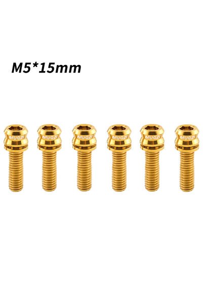 Choice مسامير تيتانيوم M5X15MM Glod MUQZI مقاس M5x15 M5x17 لساق مقود الدراجة ...