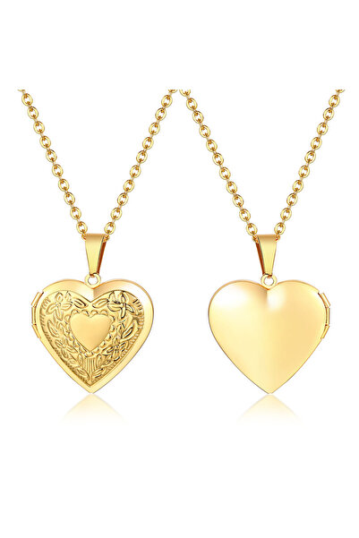 Choice قلادة PN-1192G من Vnox، بتصميم بيضاوي على شكل قلب مزين بالزهور، مناسبة...